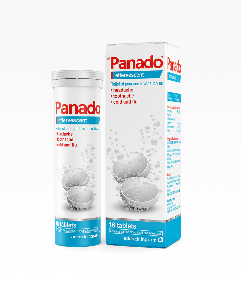 Panado® Effervescent Pain Tablets – 500 mg Paracetamol (16/Tub)