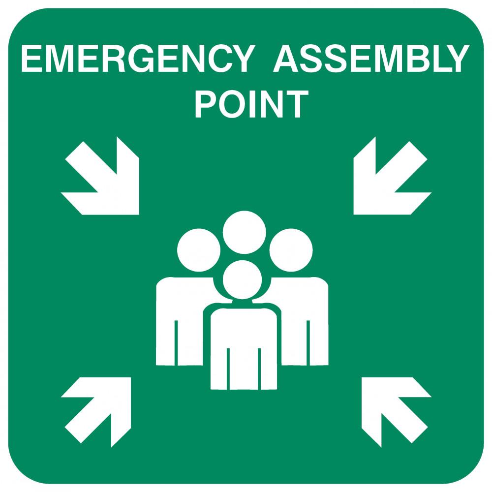 Small Emergency Assembly Point safety sign