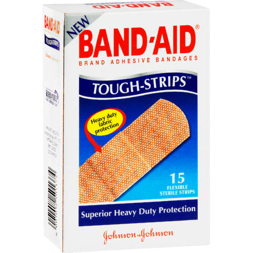 Band-Aid Tough-Strips Adhesive Bandages (15 Strips/Box)