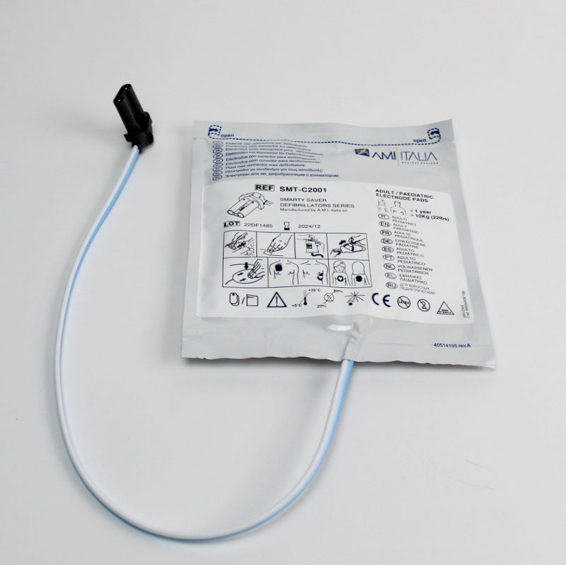 Smarty Saver Defib Pads – Adult / Paediatric. Disposable & Pre Connected
