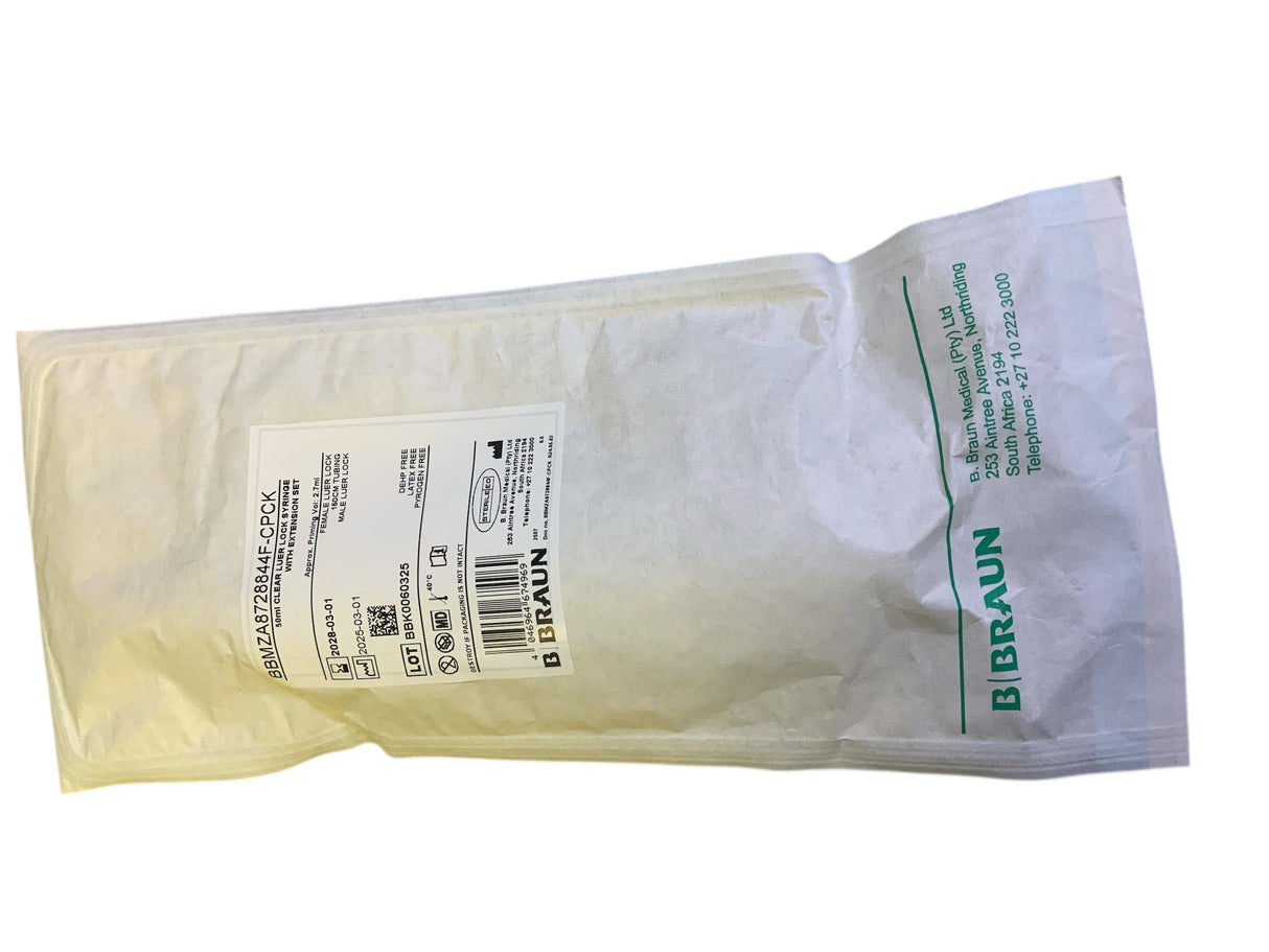 Braun 50ml Clear Luer Lock Syringe with Extension Set