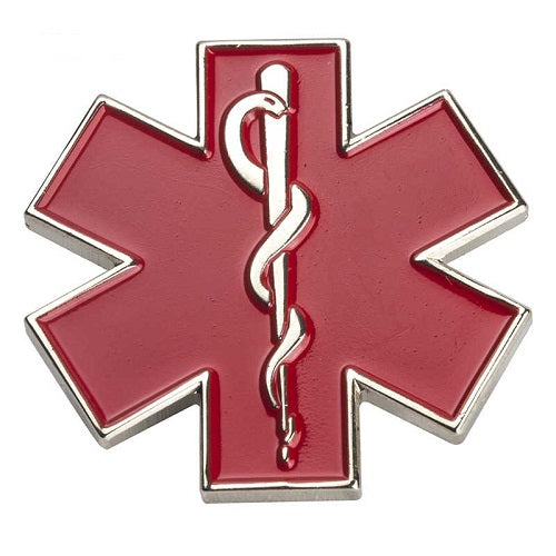 Star of Life Lapel Pin (Metal) Red