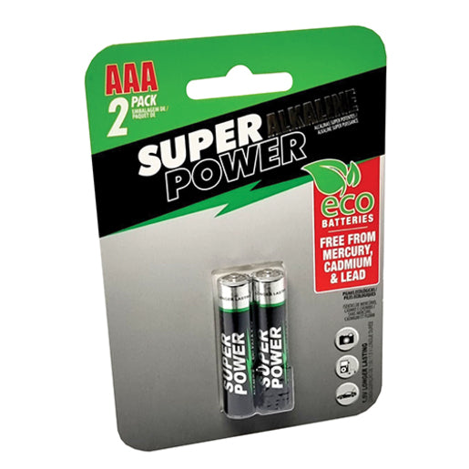 Super Power AAA Alkaline Batteries 2 Pack